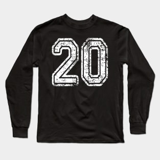 Number 20 Grungy in white Long Sleeve T-Shirt